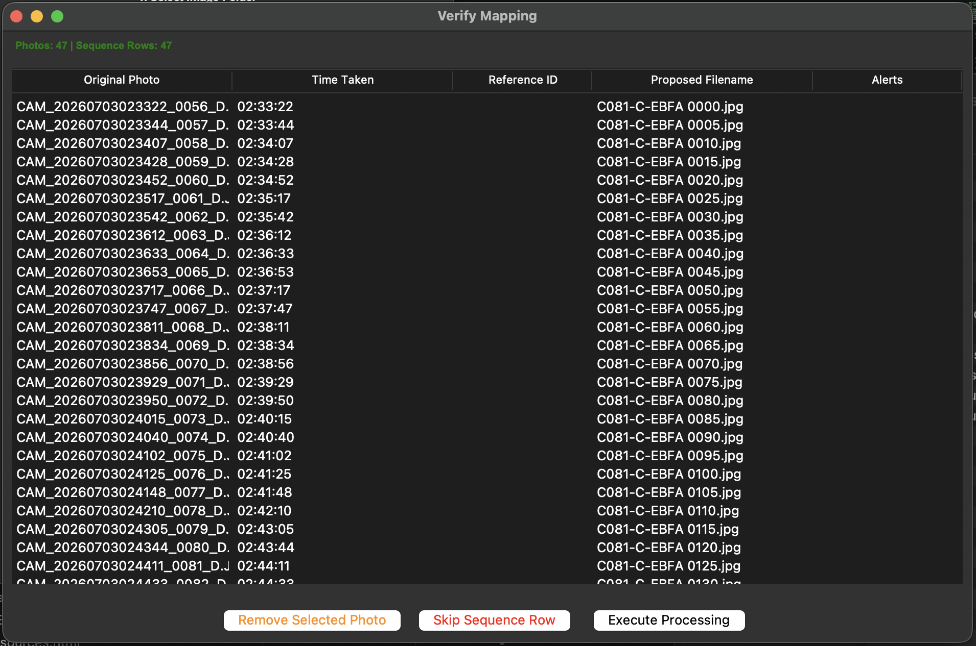 Asset Image Sequencer 3 - Review and confirm changes