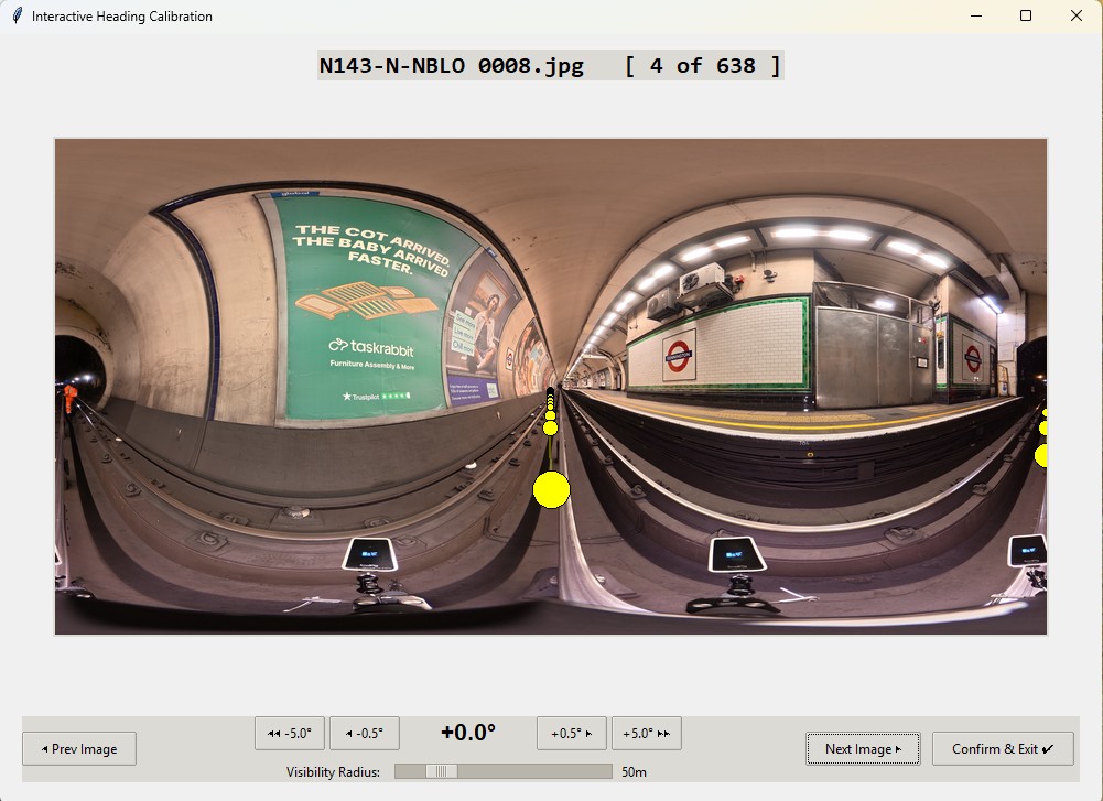 E57 Converter Feature 2 - precisely calibrate image headings